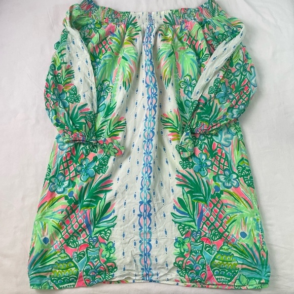 Lilly Pulitzer Floral Puff Sleeve Off The Shoulder Mini Dress Size Small NWT - Picture 2 of 8